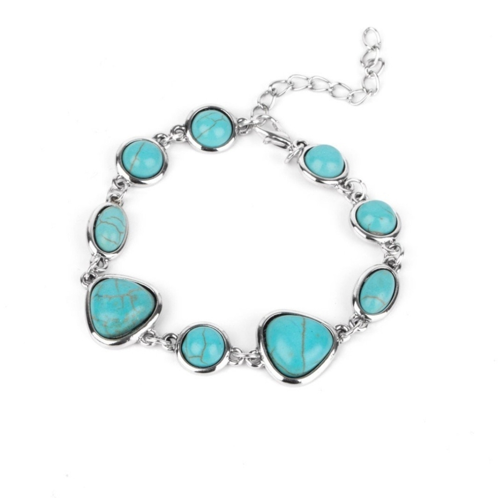 Turquoise and Silver Bracelet Eco Friendly Fashionista - blue - Fashion Jewelry